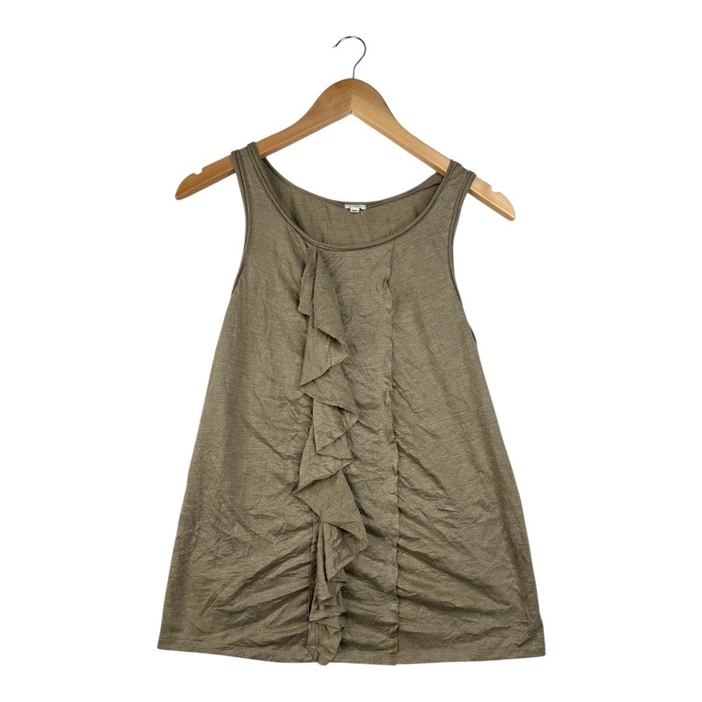J. Crew Ruffle Sleeveless Blouse size Medium Brown